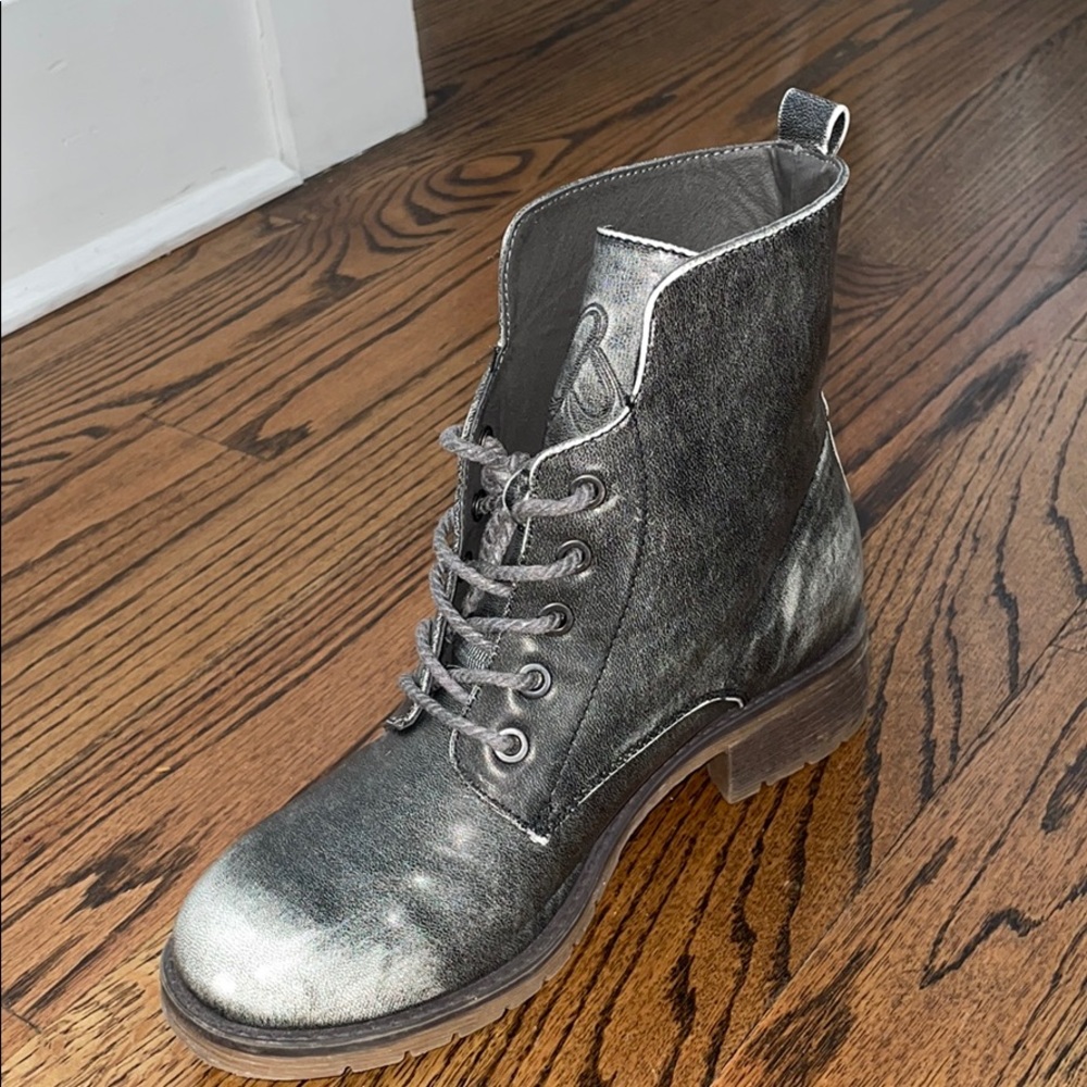 Distress Grey Combat Boots